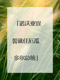 诺沃亚宣誓就任厄瓜多尔总统