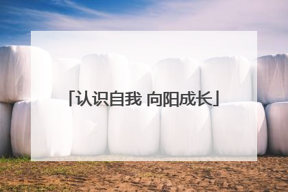 认识自我 向阳成长