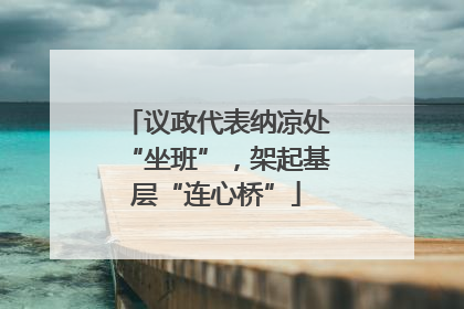 议政代表纳凉处“坐班”，架起基层“连心桥”