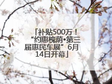 补贴500万！“约惠槐荫•第三届惠民车展”6月14日开幕