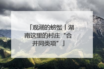 观潮的螃蟹丨湖南这里的村庄“合并同类项”