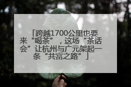 跨越1700公里也要来“喝茶”，这场“茶话会”让杭州与广元架起一条“共富之路”