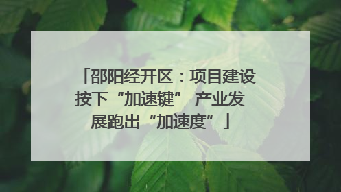 邵阳经开区：项目建设按下“加速键” 产业发展跑出“加速度”