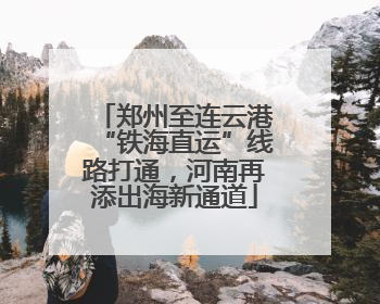 郑州至连云港“铁海直运”线路打通，河南再添出海新通道