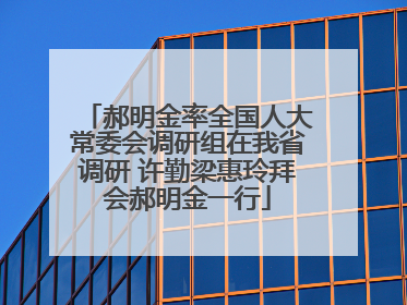 郝明金率全国人大常委会调研组在我省调研 许勤梁惠玲拜会郝明金一行