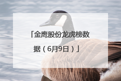 金鹰股份龙虎榜数据（6月9日）