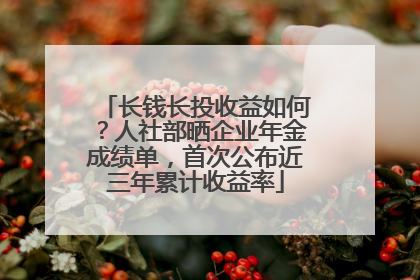 长钱长投收益如何？人社部晒企业年金成绩单，首次公布近三年累计收益率