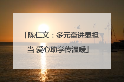 陈仁文：多元奋进显担当 爱心助学传温暖