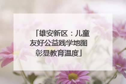 雄安新区：儿童友好公益践学地图彰显教育温度