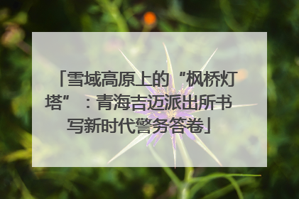 雪域高原上的“枫桥灯塔”：青海吉迈派出所书写新时代警务答卷