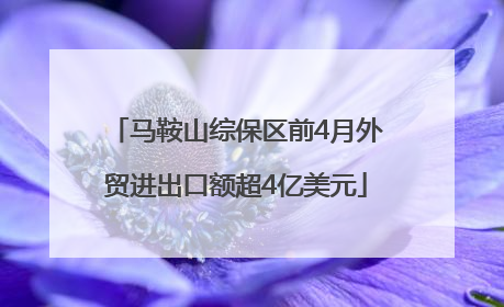 马鞍山综保区前4月外贸进出口额超4亿美元