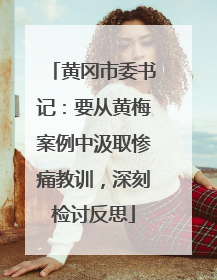 黄冈市委书记：要从黄梅案例中汲取惨痛教训，深刻检讨反思