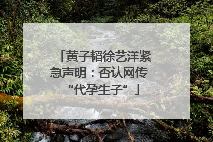 黄子韬徐艺洋紧急声明：否认网传 “代孕生子”