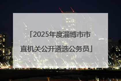 2025年度淄博市市直机关公开遴选公务员
