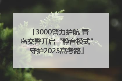 3000警力护航 青岛交警开启“静音模式”守护2025高考路