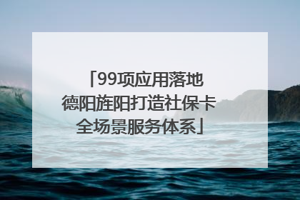 99项应用落地 德阳旌阳打造社保卡全场景服务体系